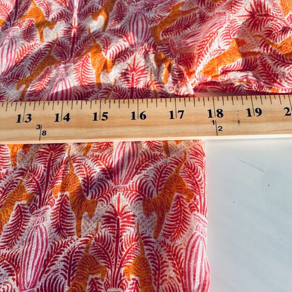 Anthropologie Maeve Top Size 2 Orange Pink Tiger Print Button Up 3/4 Sleeve Boho - Picture 5 of 10